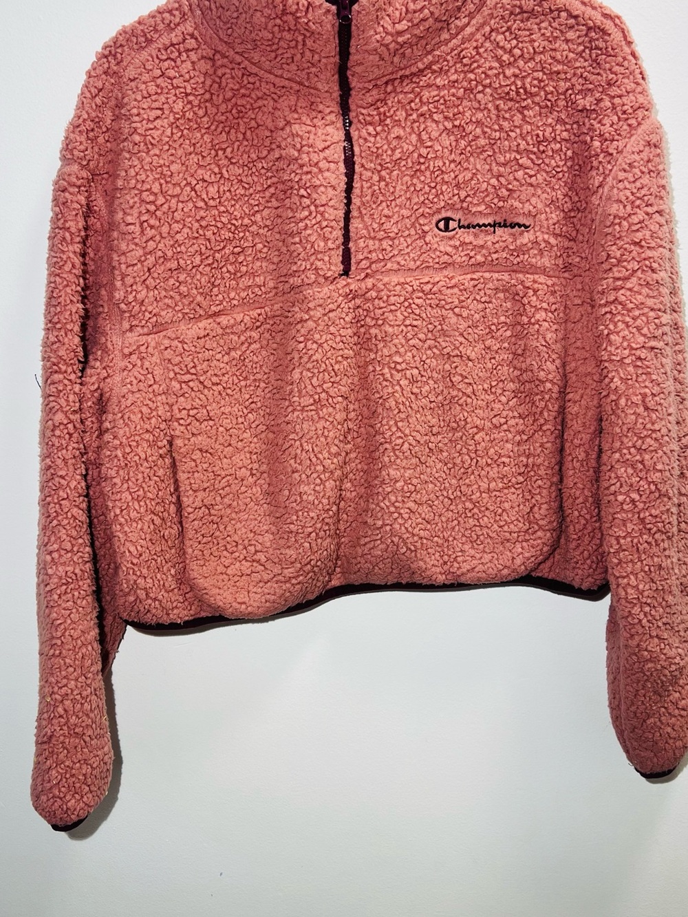 Champion Women's Dusty Rose Sherpa Quarter-Zip Pullover
